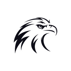 Dark blue eagle head illustrator logo design 