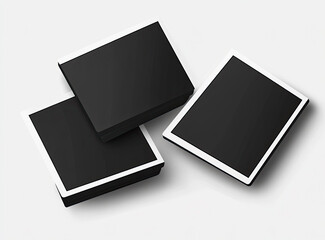 Minimalist Black Card Stack on White Background