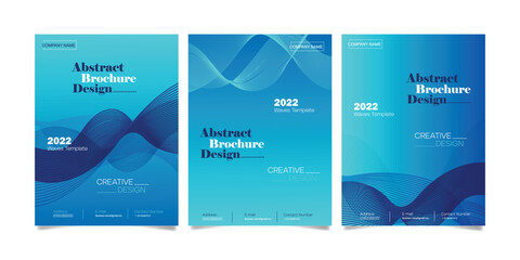 Set of Vector Brochure Flyer design Layout Waves template