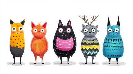 Fototapeta premium Colorful Cartoon Animals