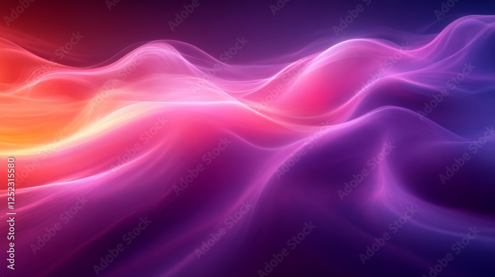 Aufkleber colorful abstract background with flowing gradient waves, digital art concept