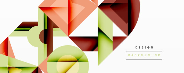 Circles squares lines abstract background