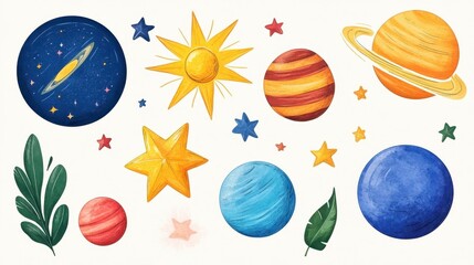 Colorful Space Elements Art