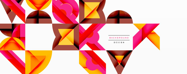 Minimal geometric abstract background. Circle square and triangle design