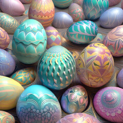 Obraz premium Exquisitely Decorated Easter Eggs 15