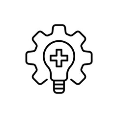 Drug research outline icons, minimalist vector illustration ,simple transparent graphic element .Isolated on white background