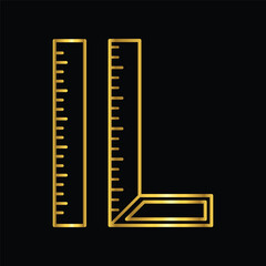 gold color ruler, icon, flat, sticker label minimalist design for digital and print projects
 Graphic Design Icons Making a Huge Impact on Visual Aesthetics