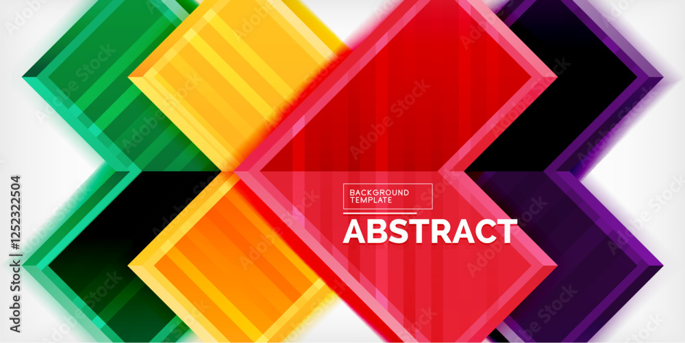 Poster Arrow symbols created with 3d effects and line texture geometric abstract background