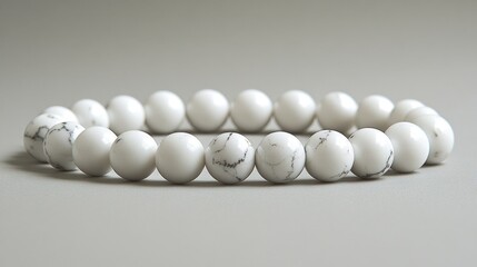 White Marble Bracelet on Gray Background