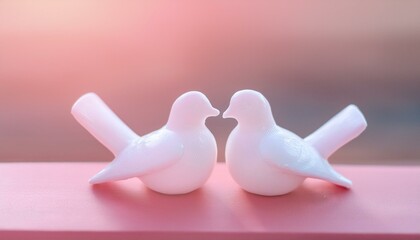 愛と平和（白い2匹の鳩）