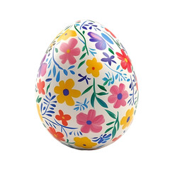 Decorative Easter Egg with Colorful Floral Pattern Design