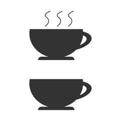 シンプルなコーヒーカップのシルエットアイコンセット