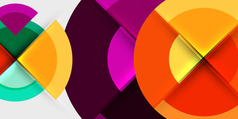 Obraz premium Circle and semi circle geometric background. Vector Illustration For Wallpaper, Banner, Background, Card, Book Illustration, landing page