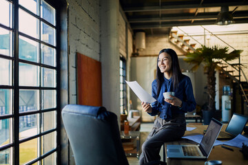 Young woman working in an office