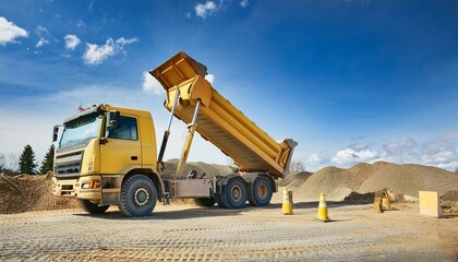 Obraz premium Effective communication ensures safe dump truck operations. 