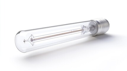 Naklejka premium Long LED bulb, studio shot, white background, energy efficient lighting