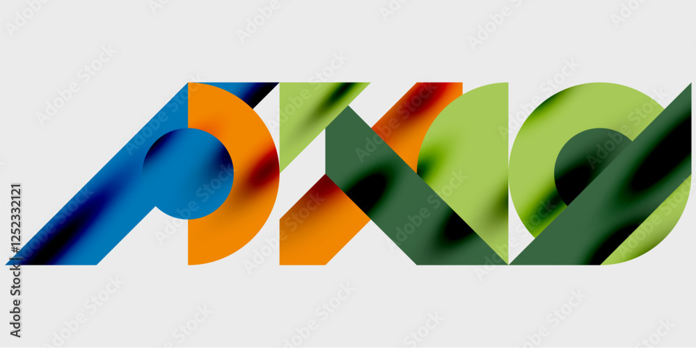 Aufkleber Modern abstract background featuring circles, lines, and triangles in a dynamic geometric composition. Perfect for stylish, tech, or creative-themed designs