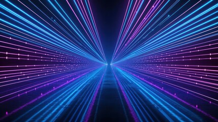 Obraz premium Vibrant Neon Light Tunnel