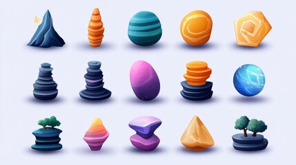 Abstract Colorful Rock Forms