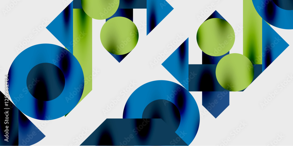 Aufkleber Vibrant abstract background circles with smooth gradients, creating a dynamic and modern design. Ideal for creative, tech, or contemporary-themed projects