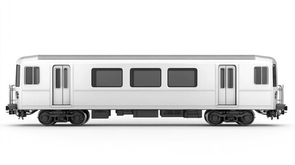 Subway car, side view, white background, transport design