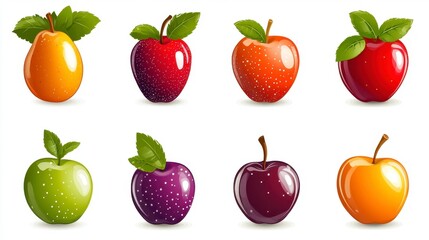 Varied Colorful Fruit Icons
