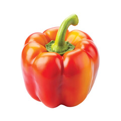 A Fresh, Vibrant Red Bell Pepper with a Glossy Surface, PNG file for mock-up.