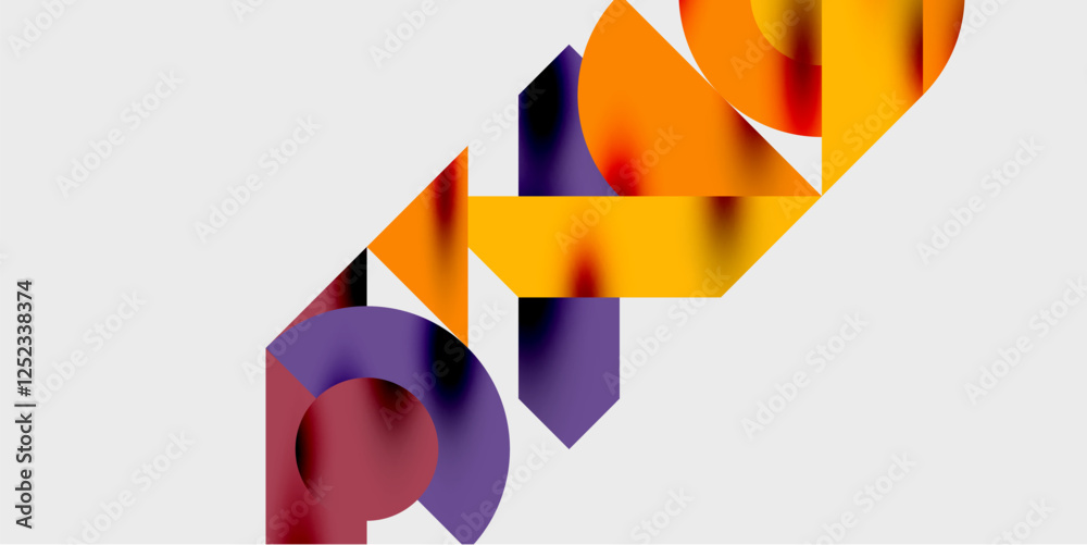 Poster Modern abstract background featuring circles, lines, and triangles in a dynamic geometric composition. Perfect for stylish, tech, or creative-themed designs
