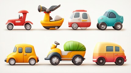 Naklejka premium Colorful Toy Vehicles Display