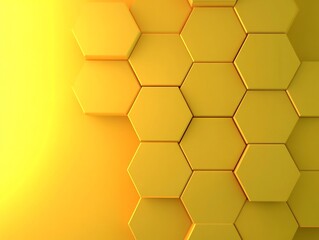 Golden Hexagon Pattern Warm Light Abstract Background. AI Generated