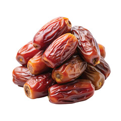 A Pile of Dried Date Fruits with a Wrinkled Texture, PNG file for mock-up.