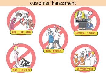 カスタマーハラスメント　イラストセット