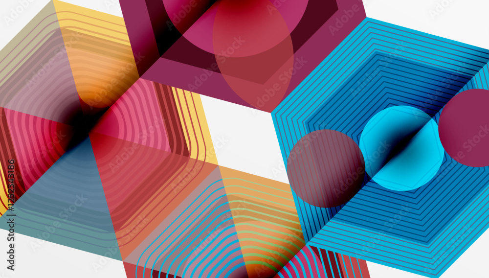 Aufkleber hexagons design geometric abstract background