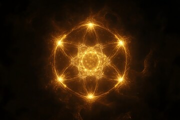 Fototapeta premium Abstract background of golden star explosion