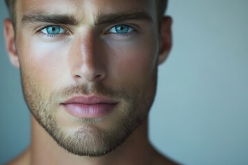 Obraz premium Close up of a man chin