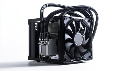 Compact PC water cooling system, studio shot