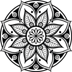 Black and white Mandala 6.eps