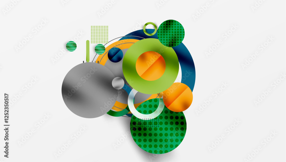 Poster Abstract background - layered geometric shapes with smooth gradients and transparency