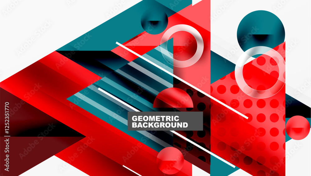 Aufkleber Modern geometric background - overlapping triangles with smooth gradients and semi-transparency