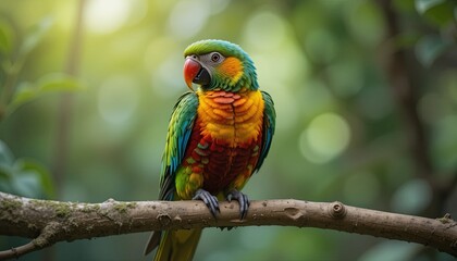 Obraz premium Lush environment with vibrant parrot