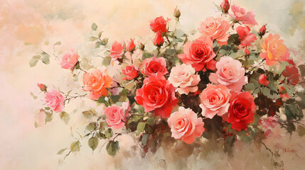 Captivating floral arrangements featuring roses garden artwork bright colors close-up aesthetic beauty