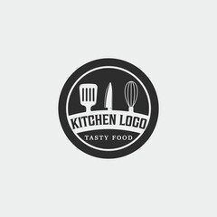 kitchen set vintage logo vector illustration template icon graphic design