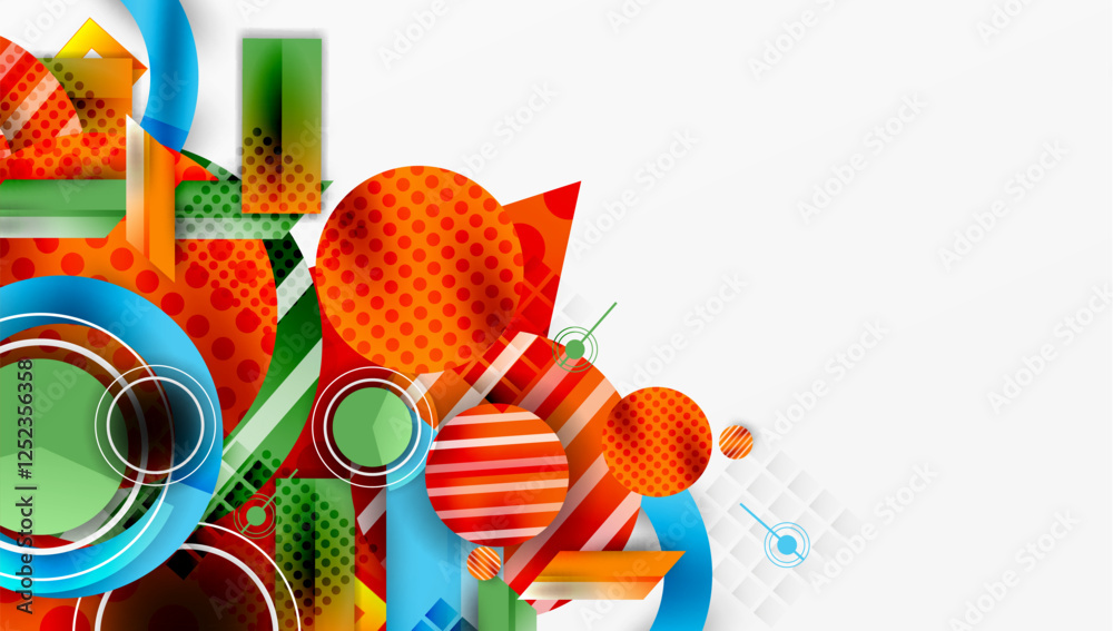 Aufkleber Abstract design with layered geometric shapes