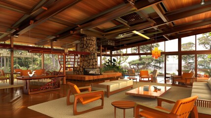 Mid-Century Modern Tropical House Interior Design
