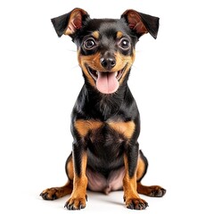 Miniature pinscher on white background
