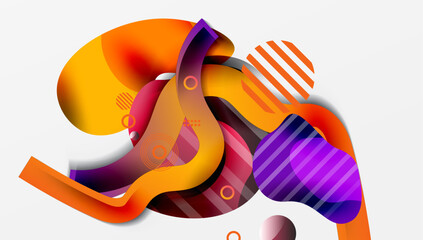 Abstract background - Lines circles and liquid shapes