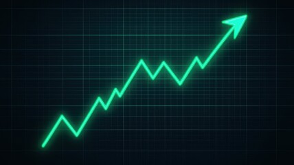 A sleek, digital graph with a green upward trend against a dark background, symbolizing growth and progress.