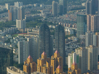 Aerial view of landscape in Shenzhen city, China