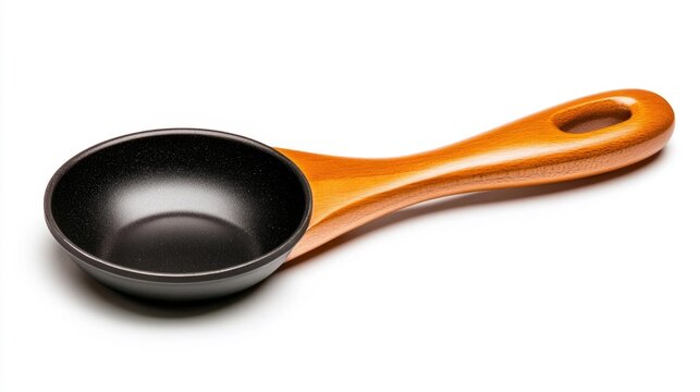 Wooden Handled Measuring Spoon with Black Interior. Generative AI