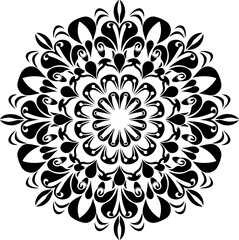 Elegant Mandala Art, Mandala
Intricate Symmetrical Pattern, Symmetry
Black and White Mandala, Monochrome
Ornamental Circular Design, Ornament
Detailed Line Art Mandala, Line Art
Floral-Inspired Mandal